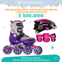Promo: Patin Speed Way Candy + Casco Sonic (Talla M) + Kit de protección C4 (Talla XS)